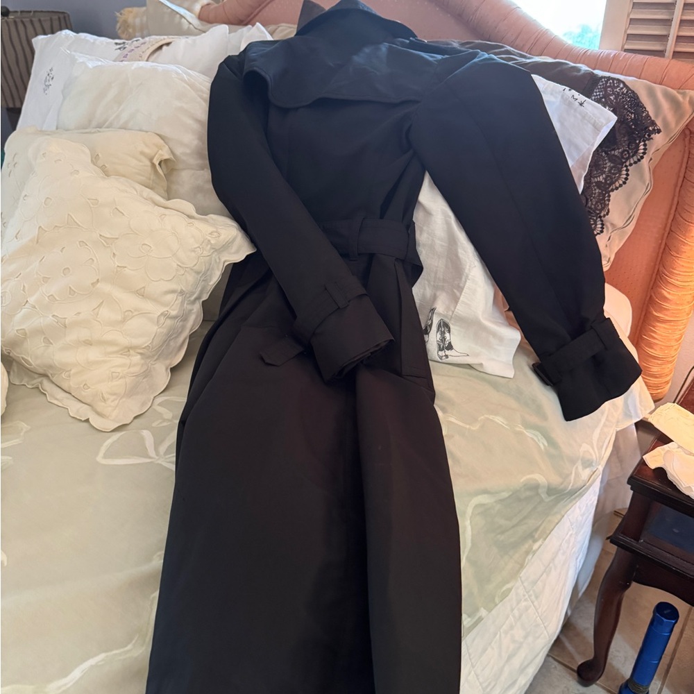 Banana Republic Classic Black Trench Coat - Picture 5 of 15